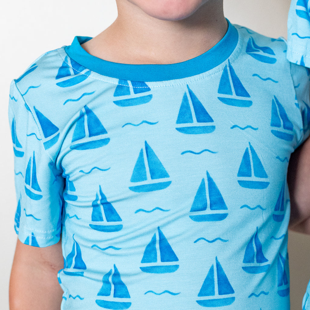 Children's Two-piece Bamboo Pajamas - Short Sleeves and Pants