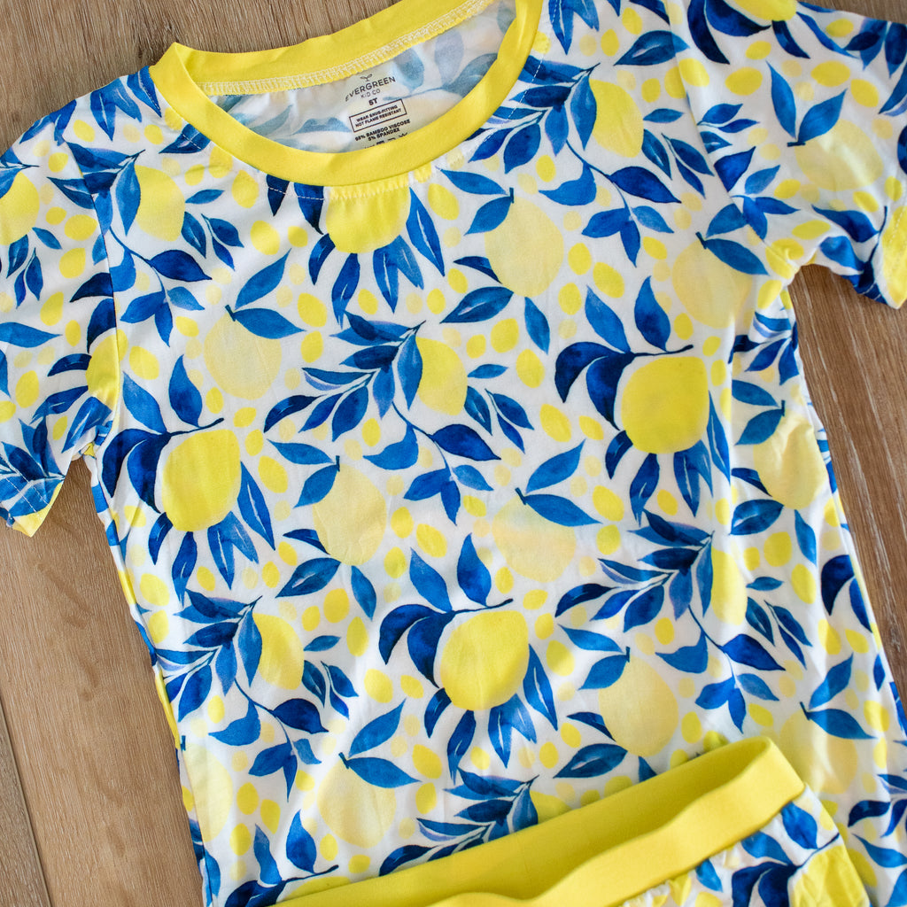 Children's Two-piece Bamboo Pajamas - Short Sleeves and Pants