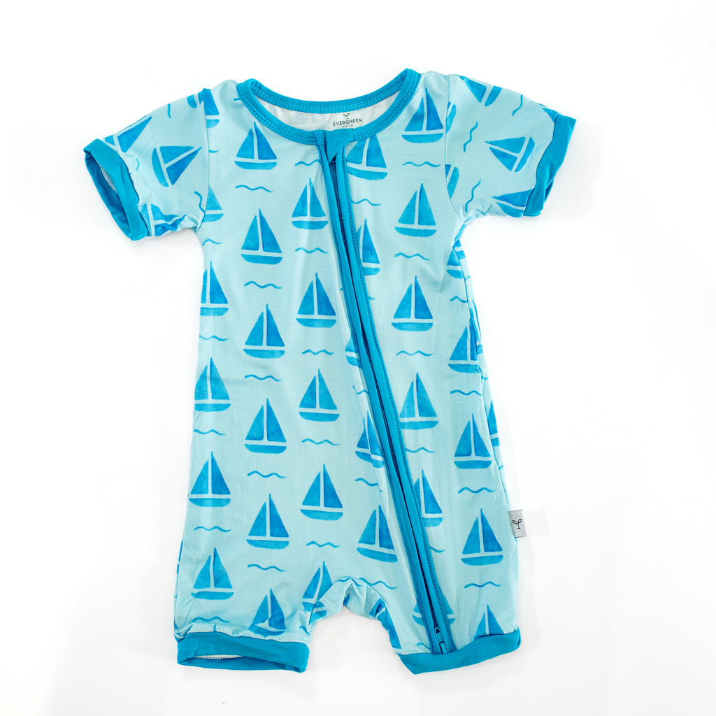 Bamboo Zippy Shorts Romper