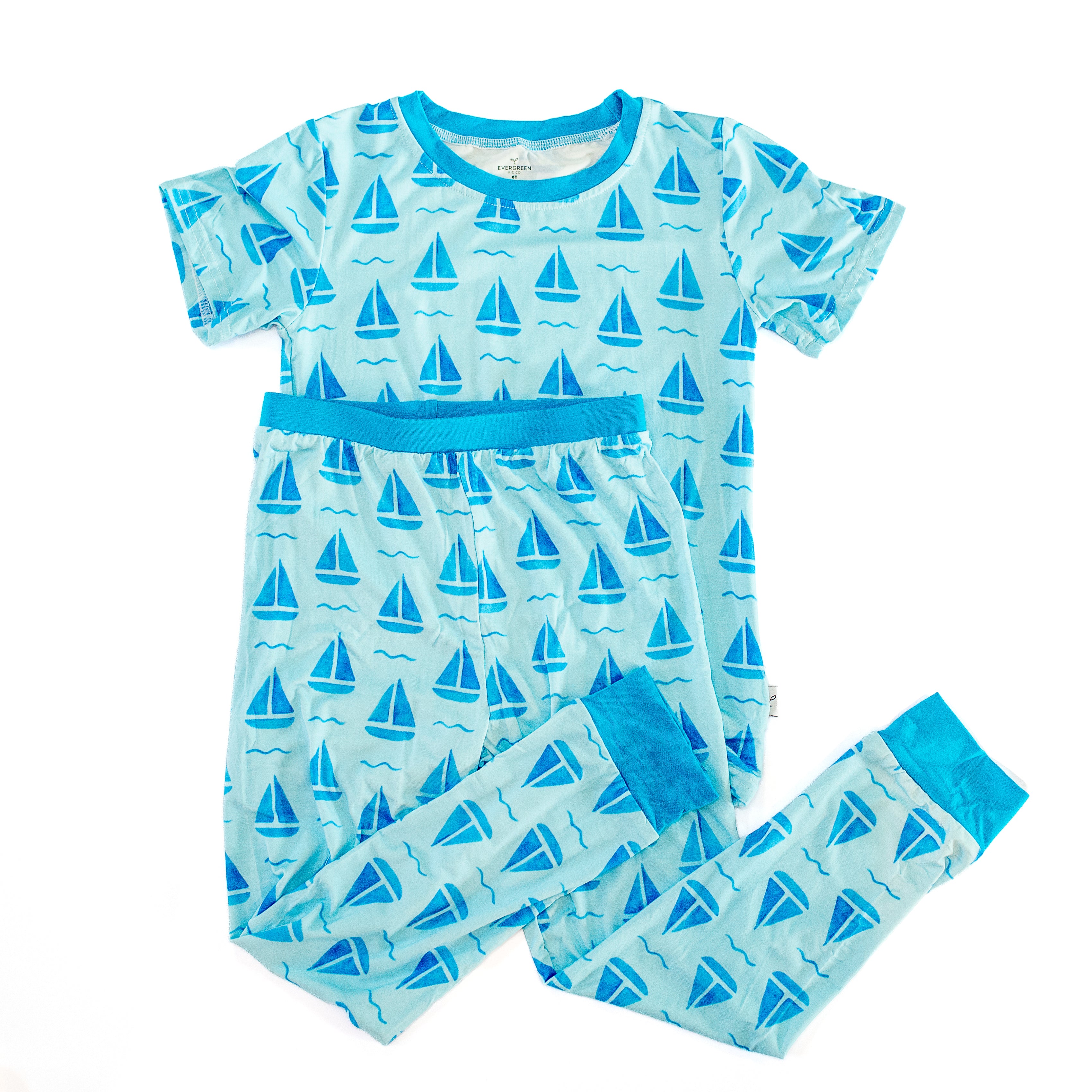 Children's Two-piece Bamboo Pajamas - Short Sleeves and Pants