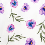 FLoral pattern on white fabric.